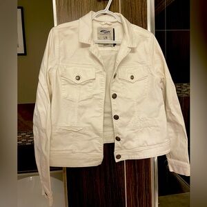 Silver Jean White Jean Jacket-Large